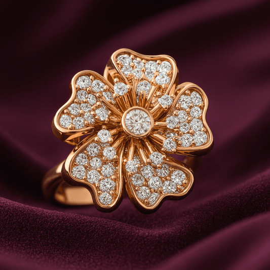 Rose Gold Radiant Blossom Ring - Eloura Sterling