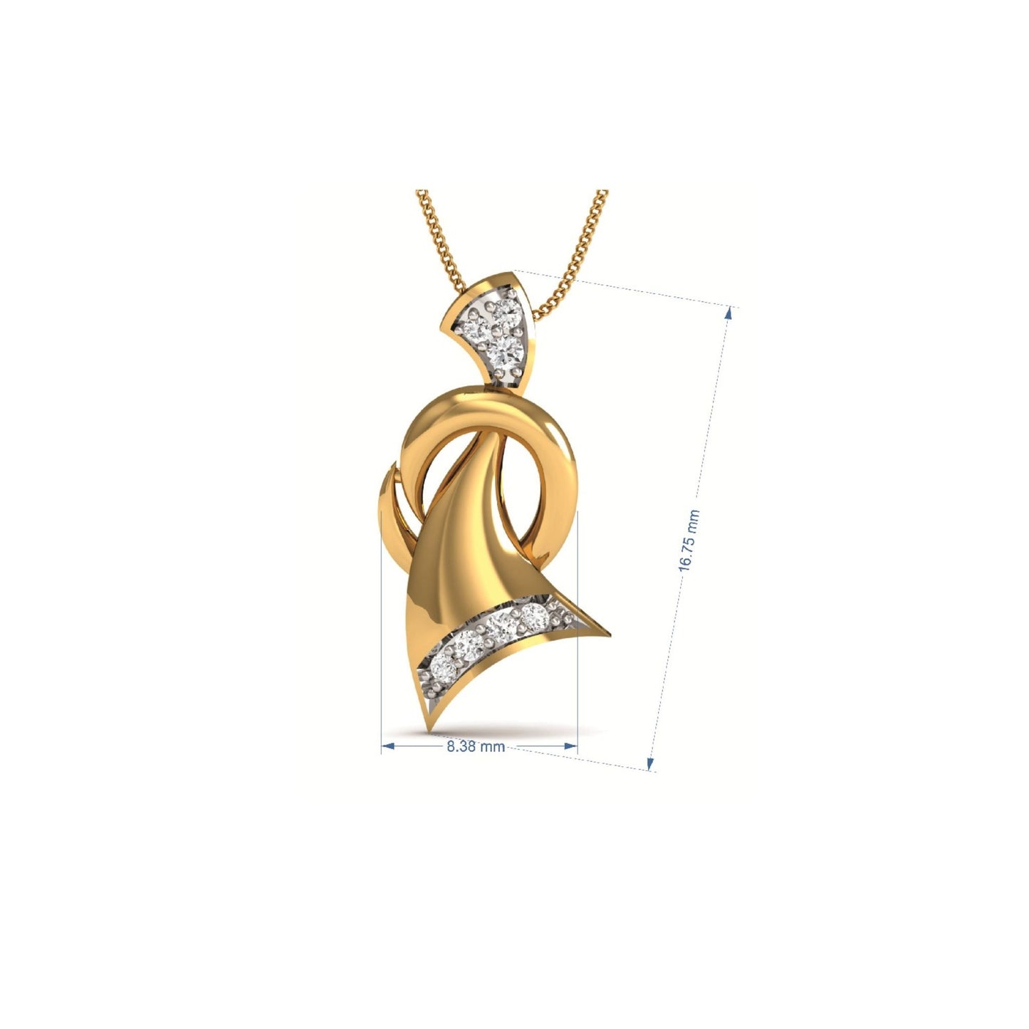 Golden Wave Pendant & Earring Set