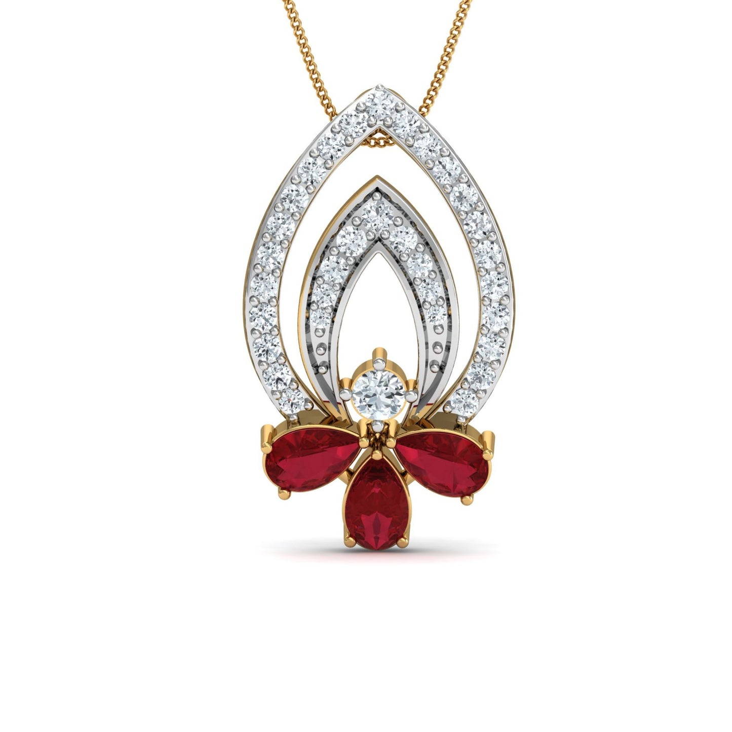 Crimson Elegance Pendant & Earring Set