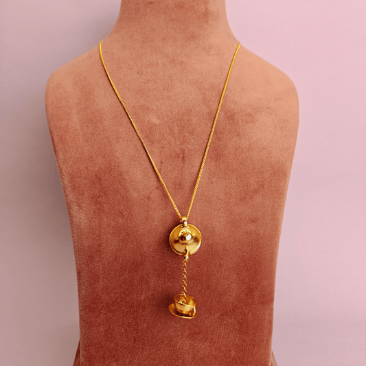 Golden Cup & Kettle Pendant with Chain - Eloura Sterling
