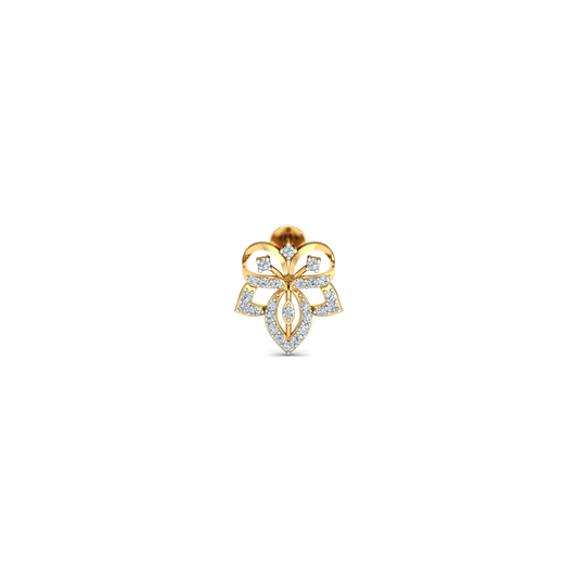 Silver gold floral petal CZ earrings in 925 sterling silver for wedding wear