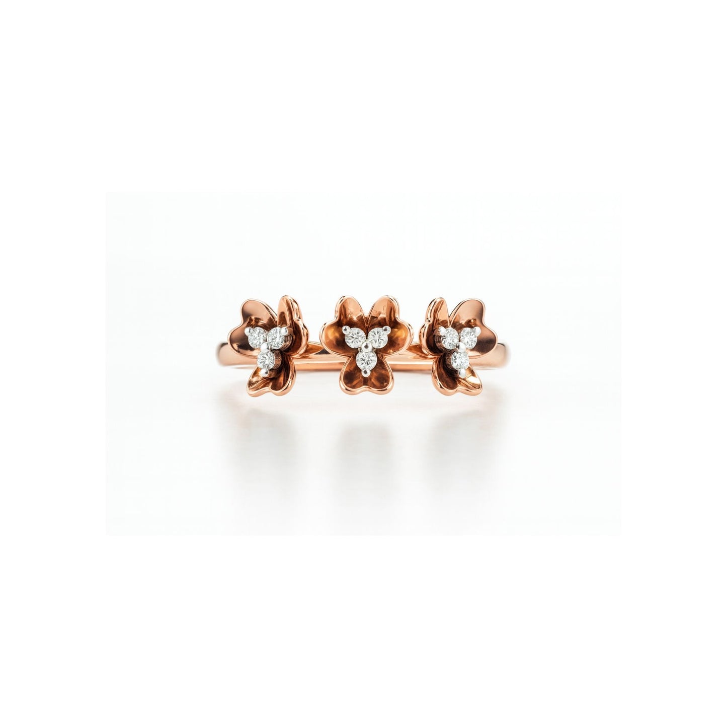 Rose Gold Blossom Band Ring - Eloura Sterling