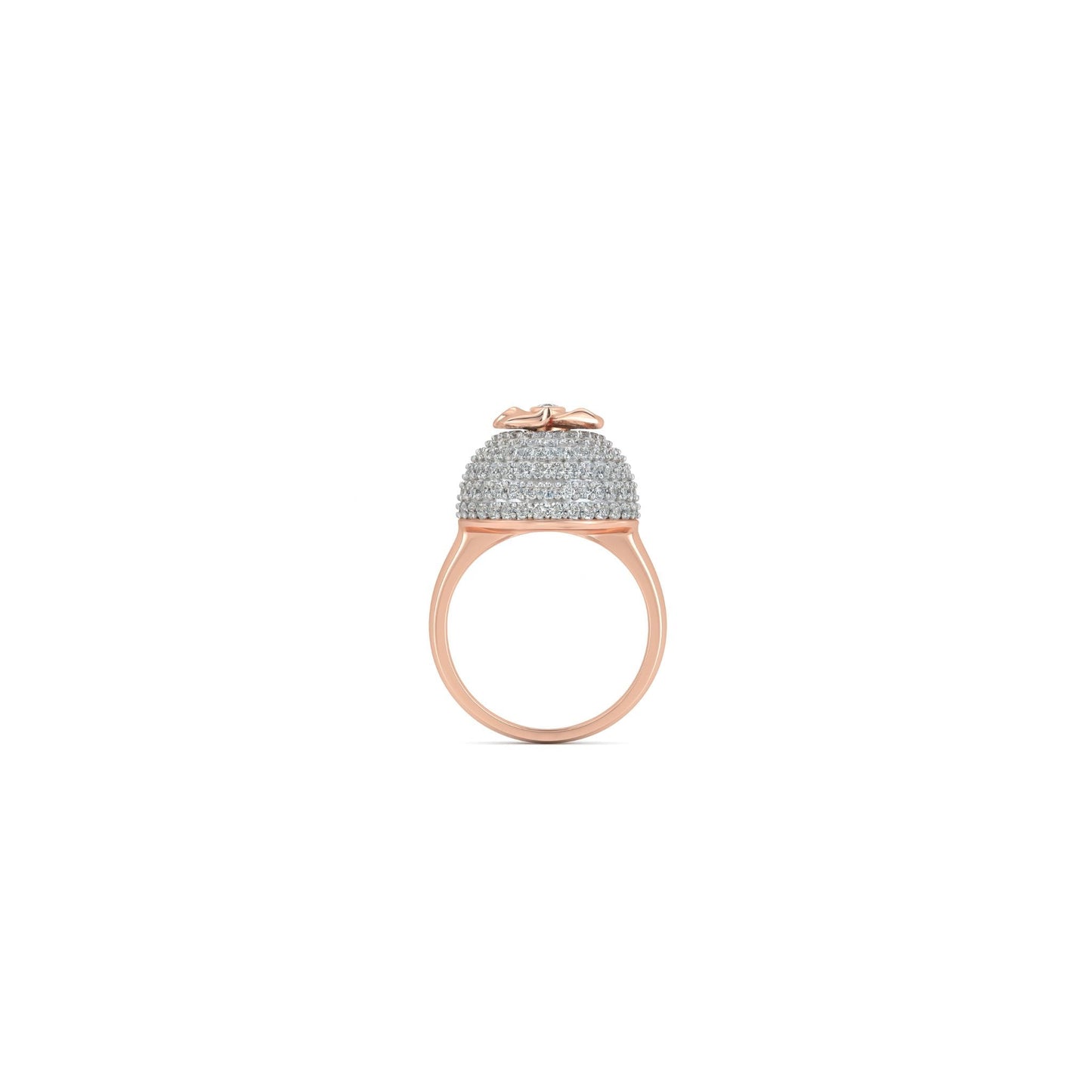 Rose Gold Floral Dome Ring- Eloura Sterling