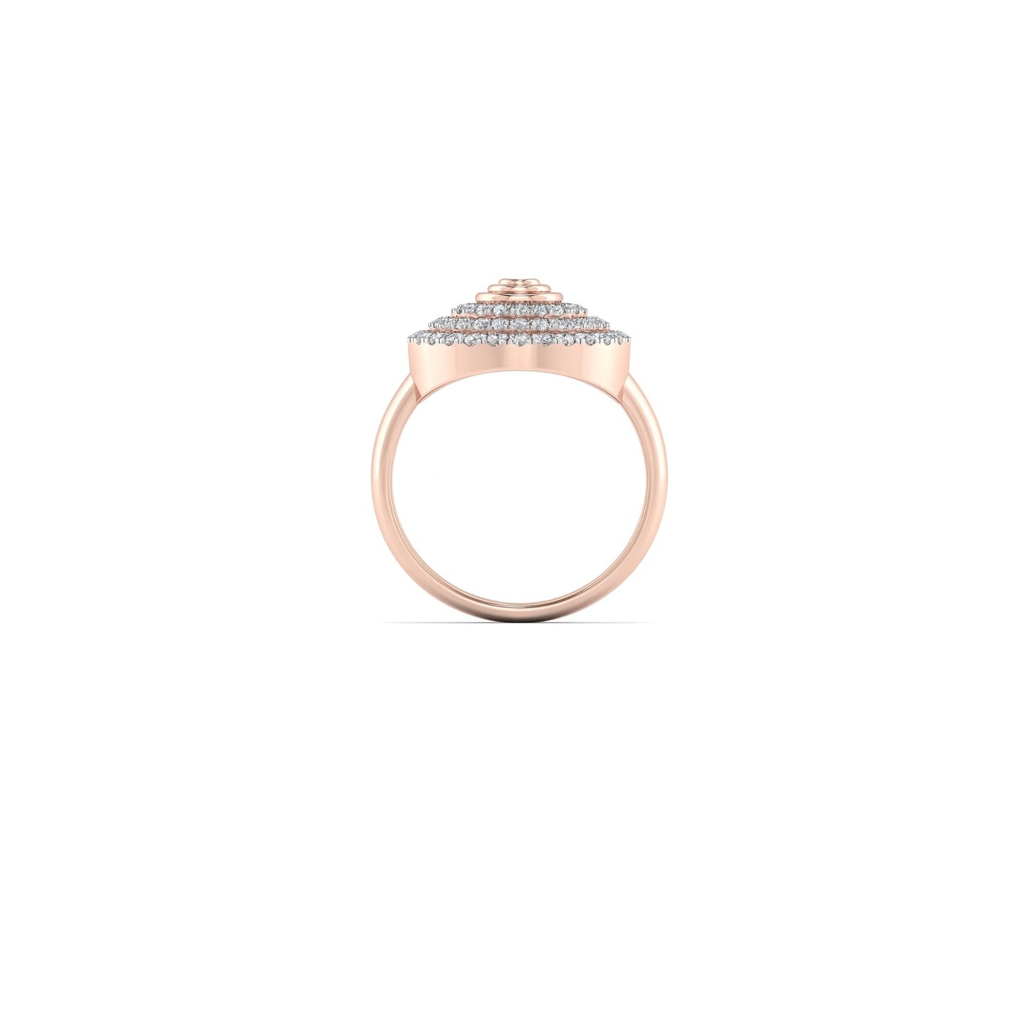 Rose Gold Radiant Halo Ring - Eloura Sterling