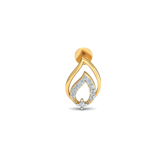 Silver gold teardrop leaf CZ earrings in 925 sterling silver