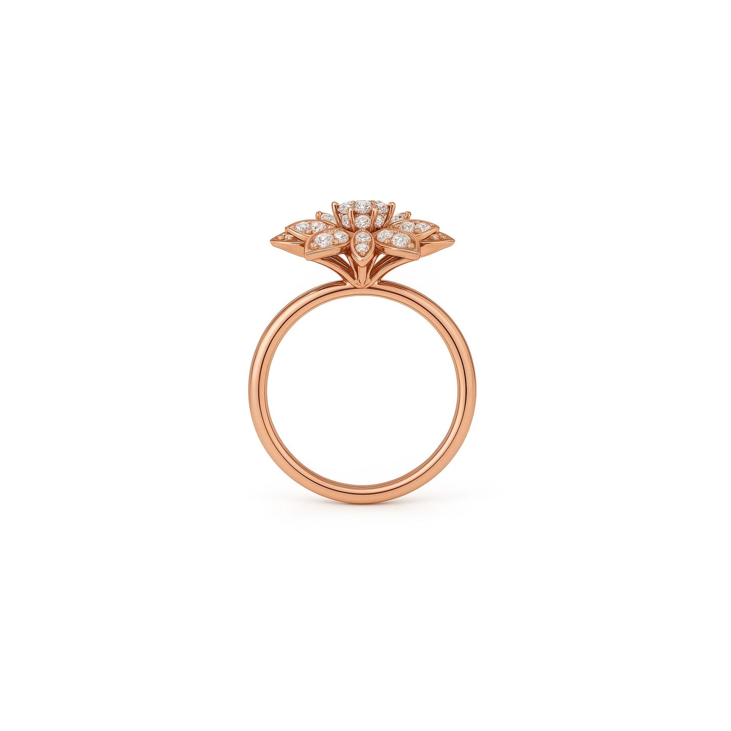 Rose Gold Regal Lotus Ring - Eloura Sterling