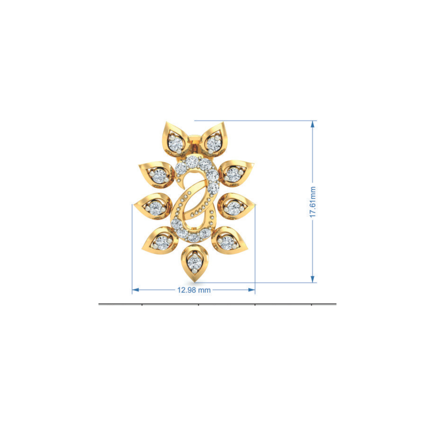 Silver gold floral sun CZ earrings in 925 sterling silver for festive wear