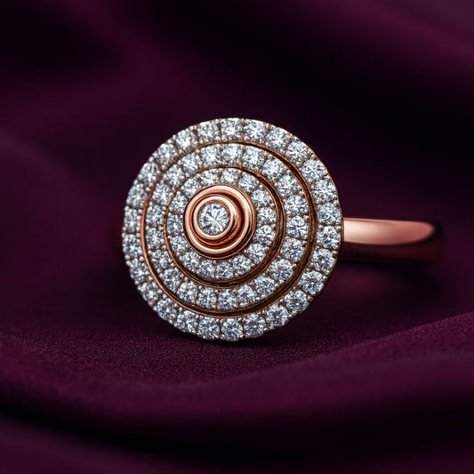 Rose Gold Radiant Halo Ring - Eloura Sterling