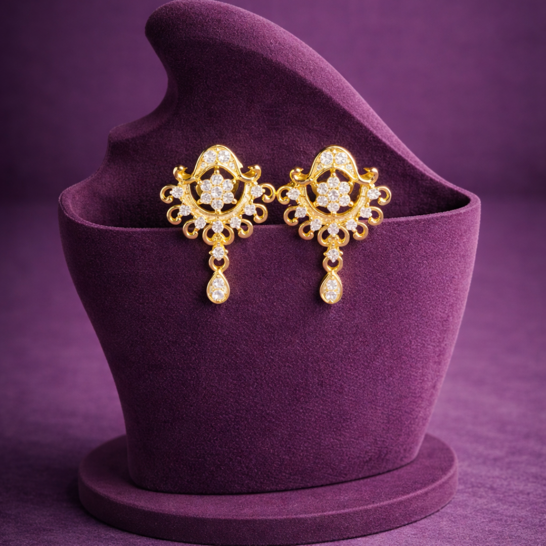 Elegant floral motif earrings for women