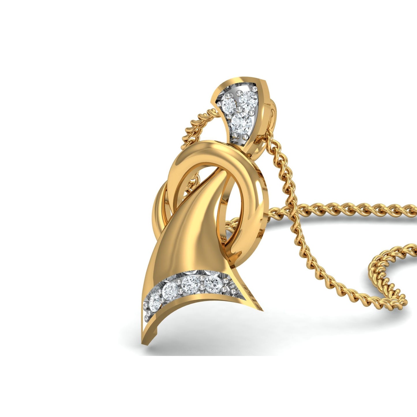 Golden Wave Pendant & Earring Set