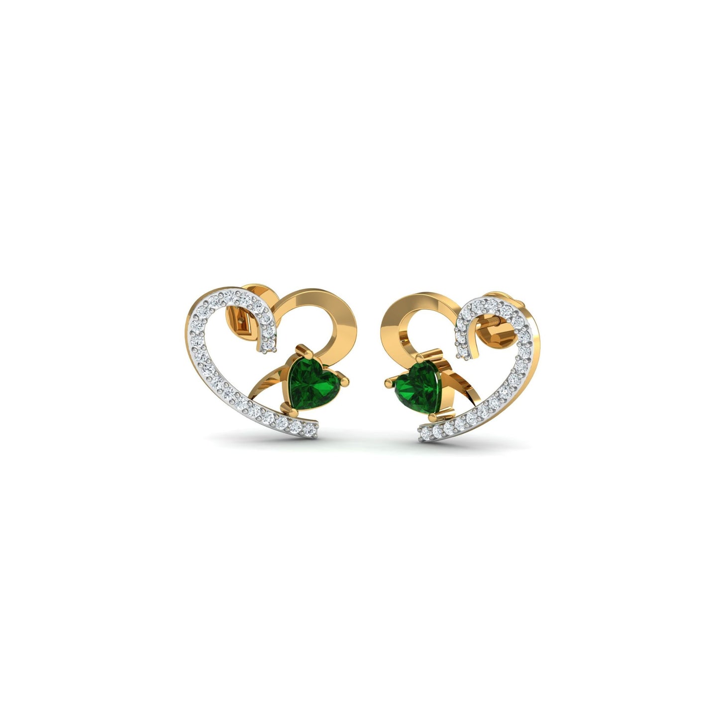 Emerald Heart Pendant & Earring Set