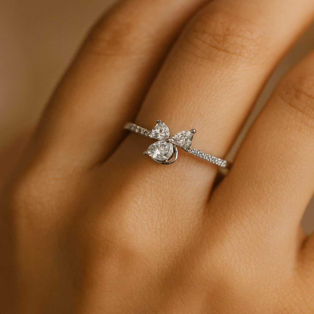 Silver Butterfly CZ Ring - Eloura Sterling