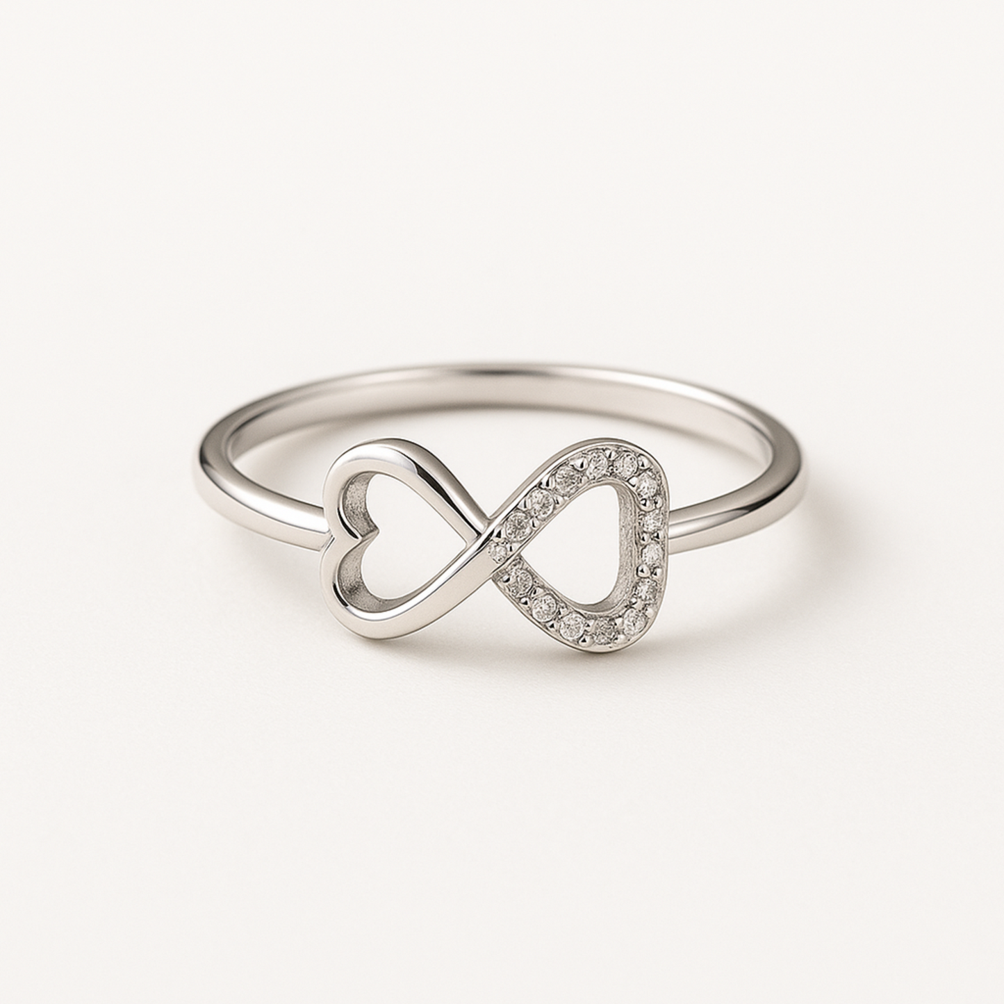 Silver Infinity Heart Ring- Eloura Sterling