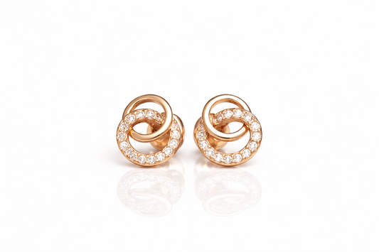 925 sterling silver infinity circle stud earrings with stones