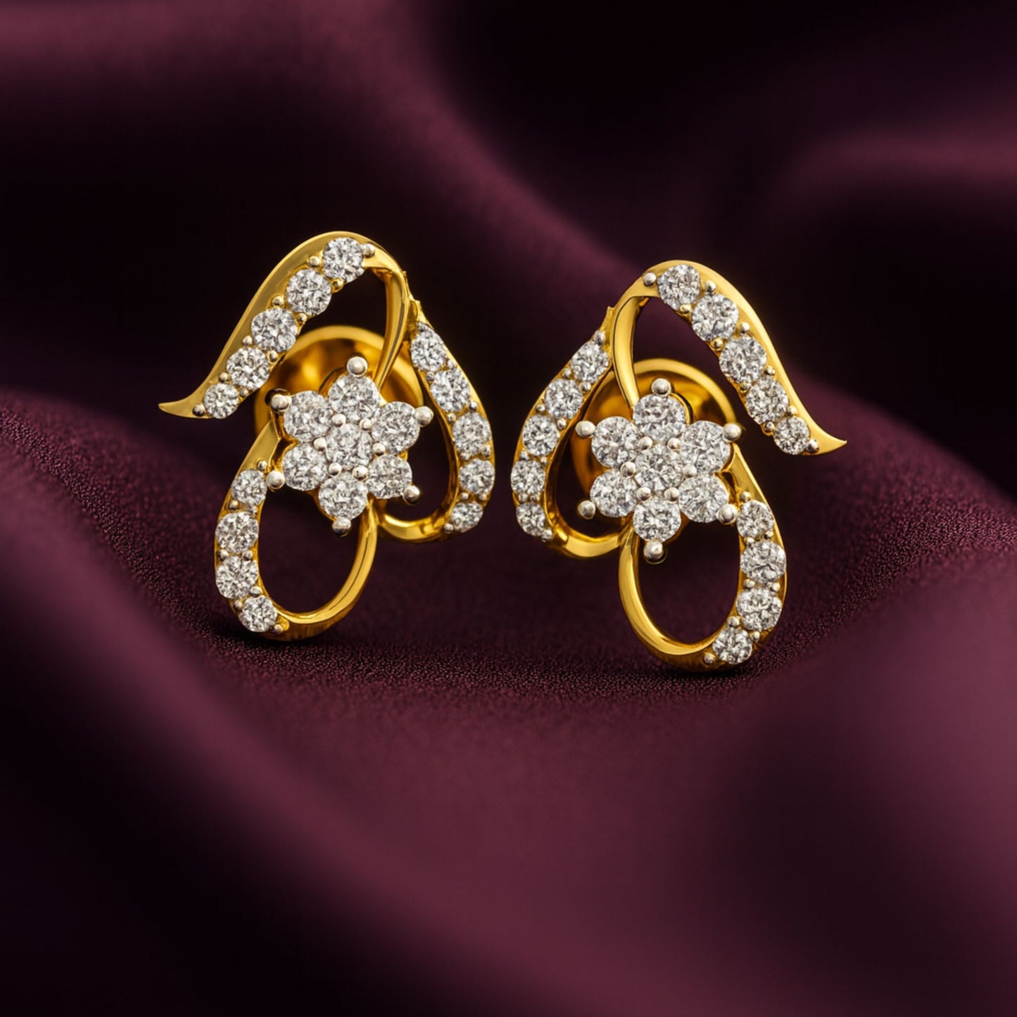 Floral Heart Sparkle Earrings