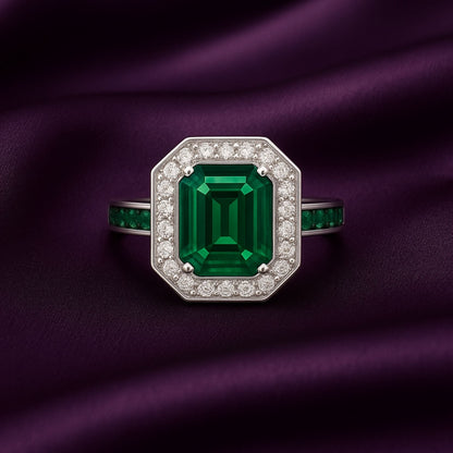 Silver Emerald Ring Eloura Sterling