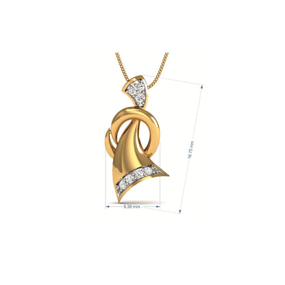 Golden Wave Pendant & Earring Set