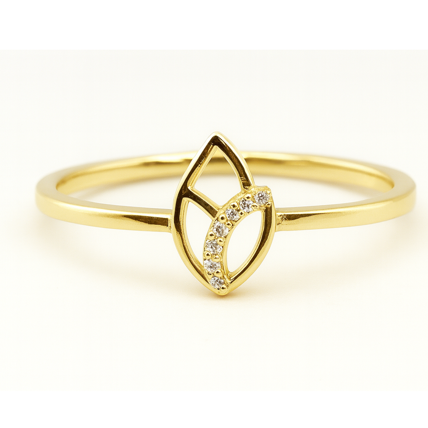 Gold Plated Leaf Ring- Eloura Sterling