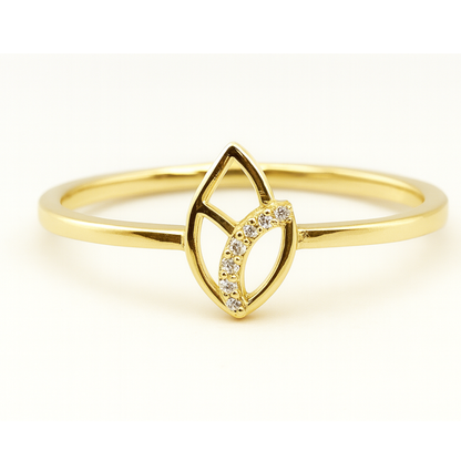 Gold Plated Leaf Ring- Eloura Sterling
