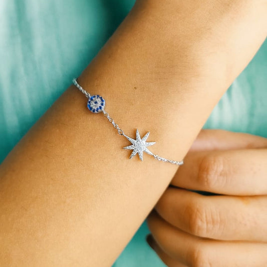 Stellar Eye Sterling Silver Bracelet - Eloura Sterling