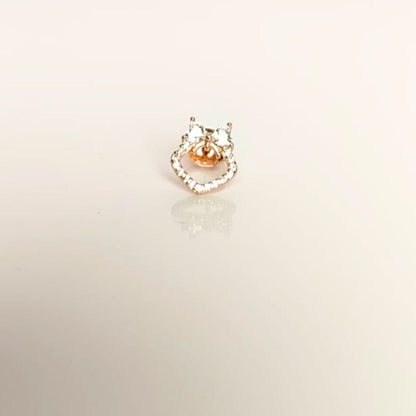 925 sterling silver rose gold halo crystal stud earrings with CZ stones