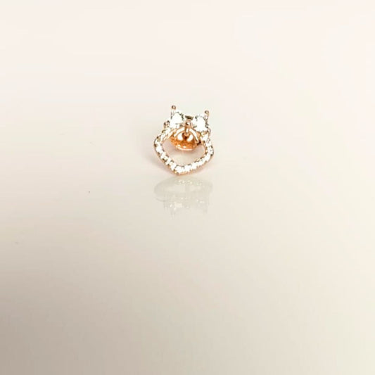 925 sterling silver rose gold halo crystal stud earrings with CZ stones