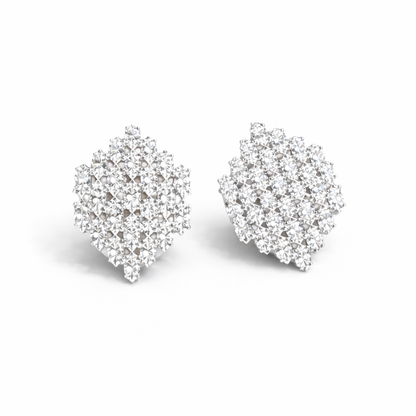 Silver Bloom Stud in 925 sterling silver with floral cluster design