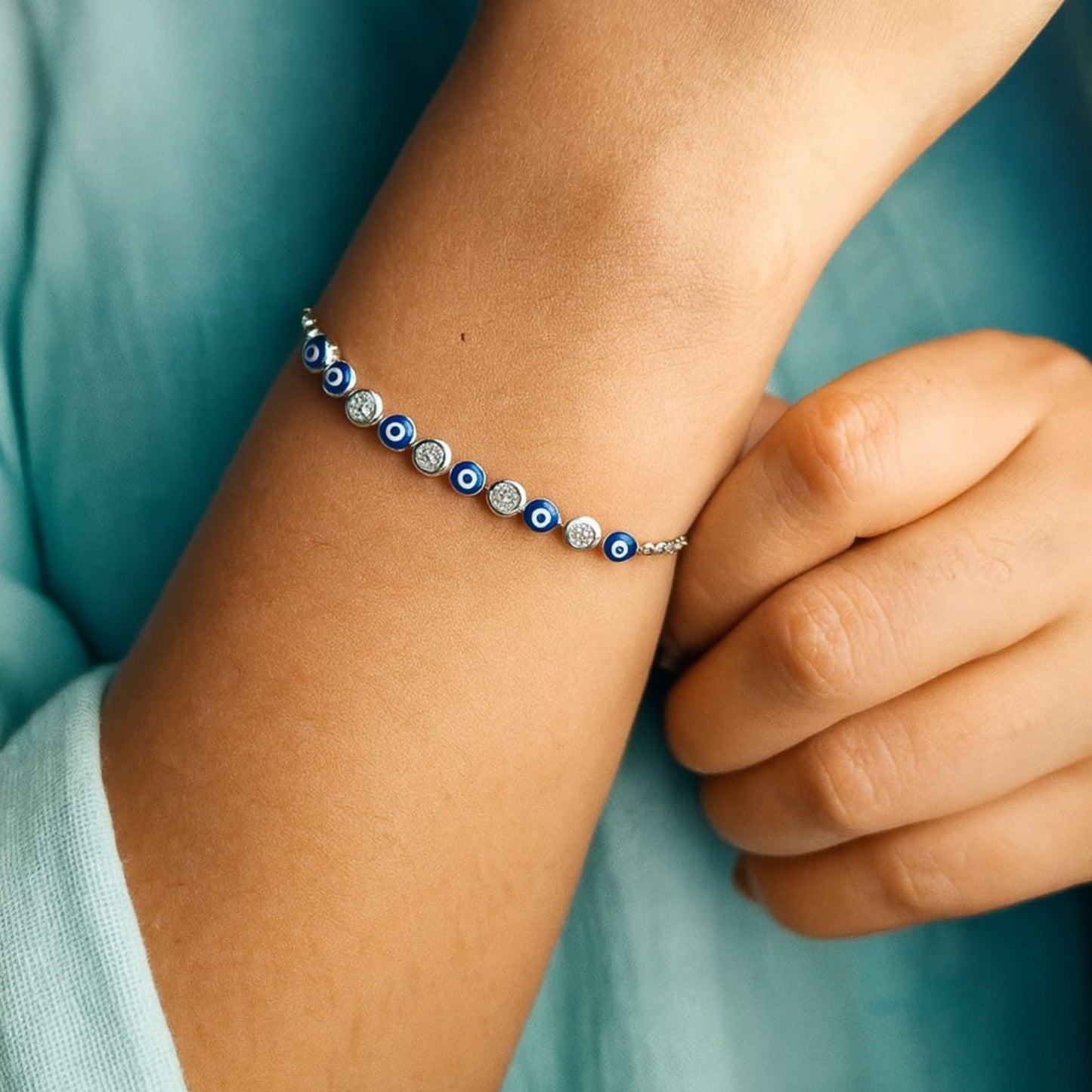 Aegis Evil Eye Sterling Silver Bracelet - Eloura Sterling