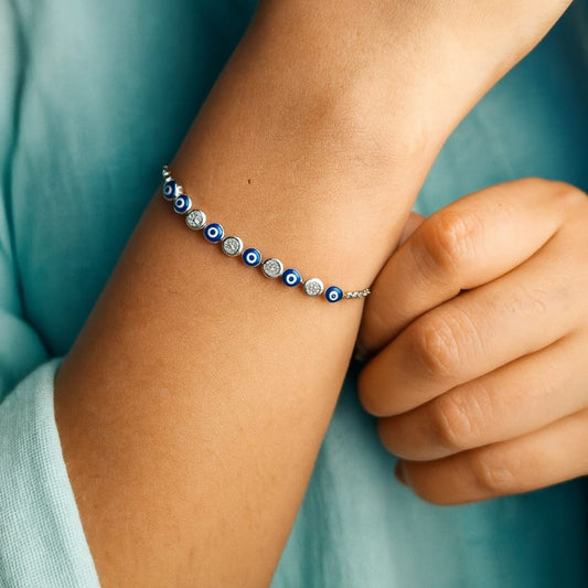 Aegis Evil Eye Sterling Silver Bracelet - Eloura Sterling