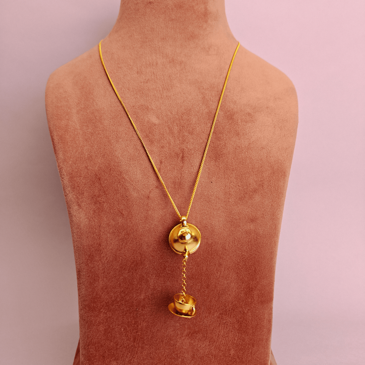 Golden Cup & Kettle Pendant with Chain - Eloura Sterling