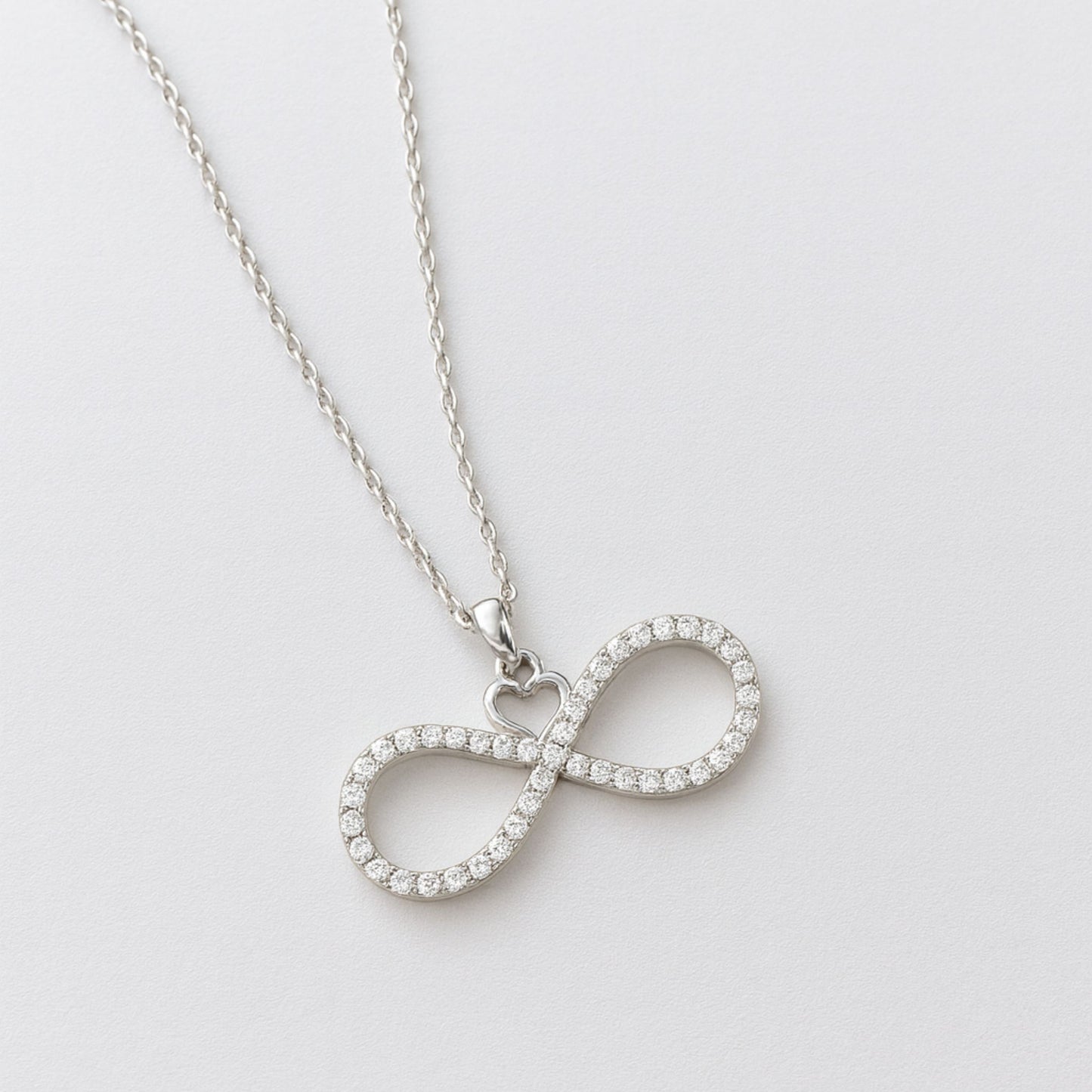 Infinity Sparkle 925 Sterling Silver Necklace for Women