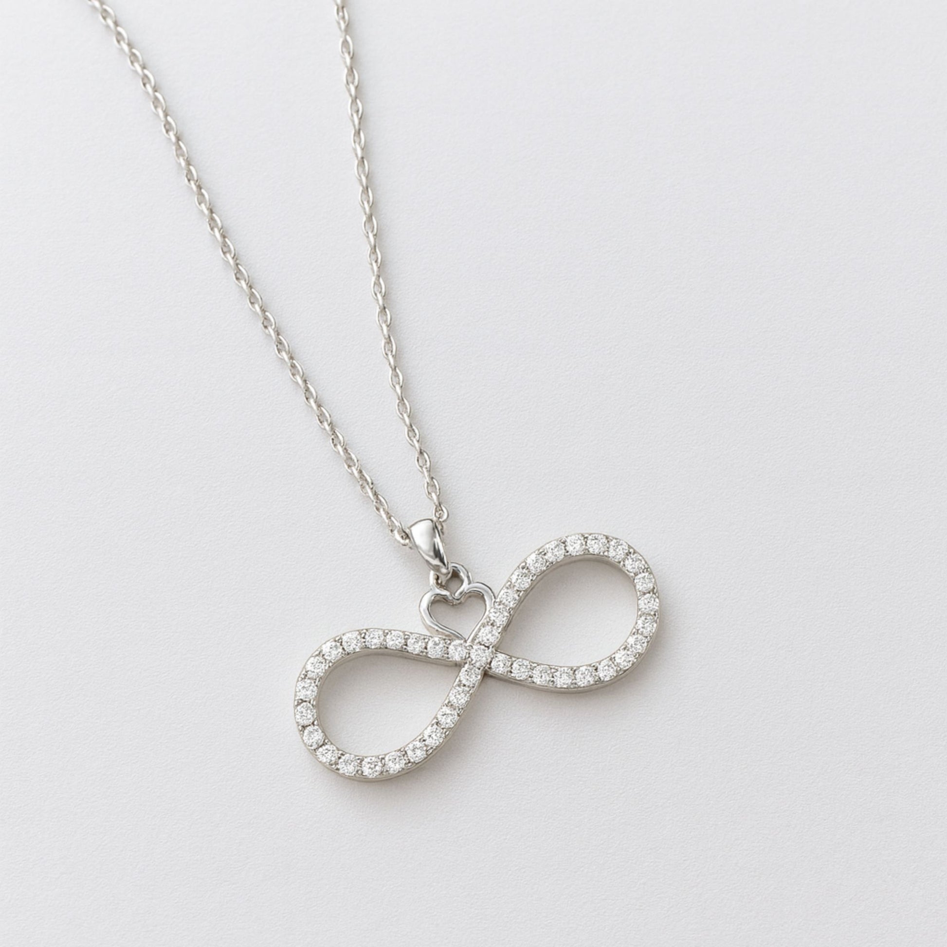 Infinity Sparkle 925 Sterling Silver Necklace for Women