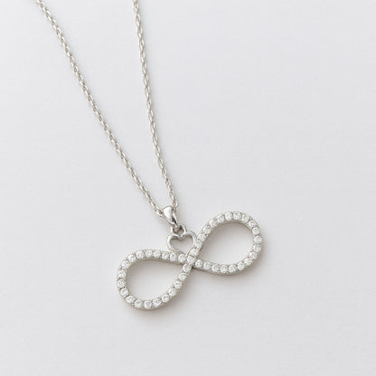 Infinity Sparkle 925 Sterling Silver Necklace for Women
