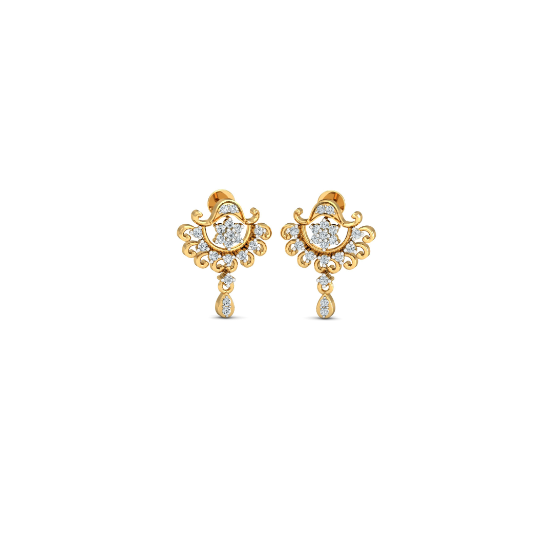 Gold-plated floral earrings crafted in sterling silver