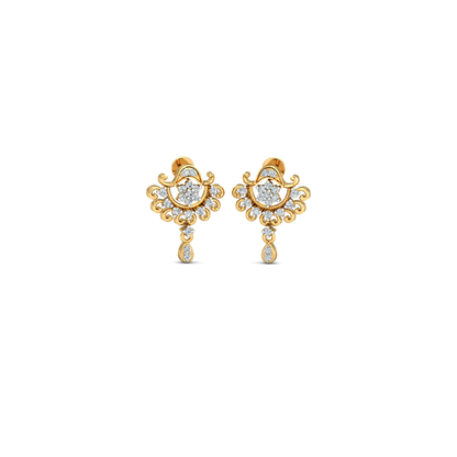 Gold-plated floral earrings crafted in sterling silver