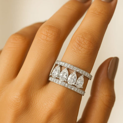 Silver Aurelia Pear Ring Eloura Sterling