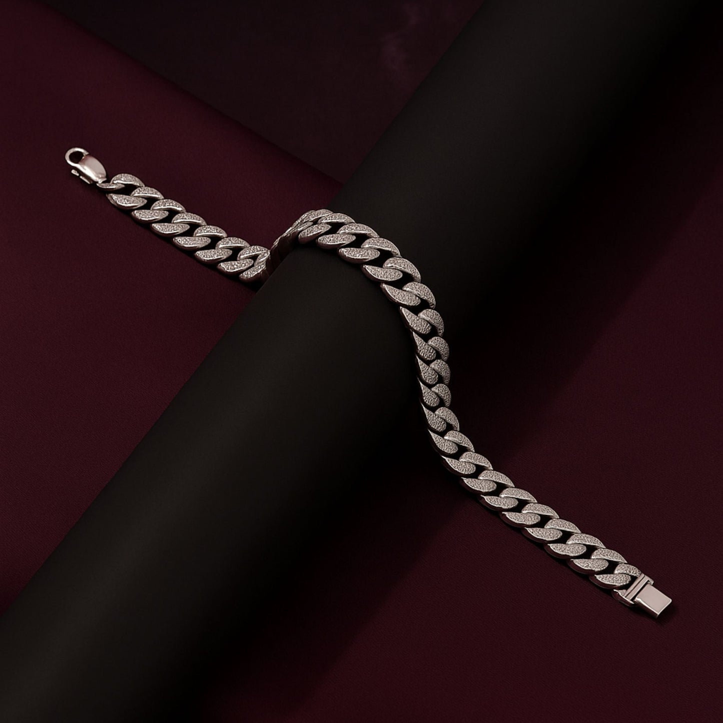 Cuban ice men's bracelet Sterling Silver Iced Out Chain - Eloura Sterling