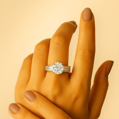 Golden Verona Leaf Motif Ring Sterling Silver - Eloura Sterling