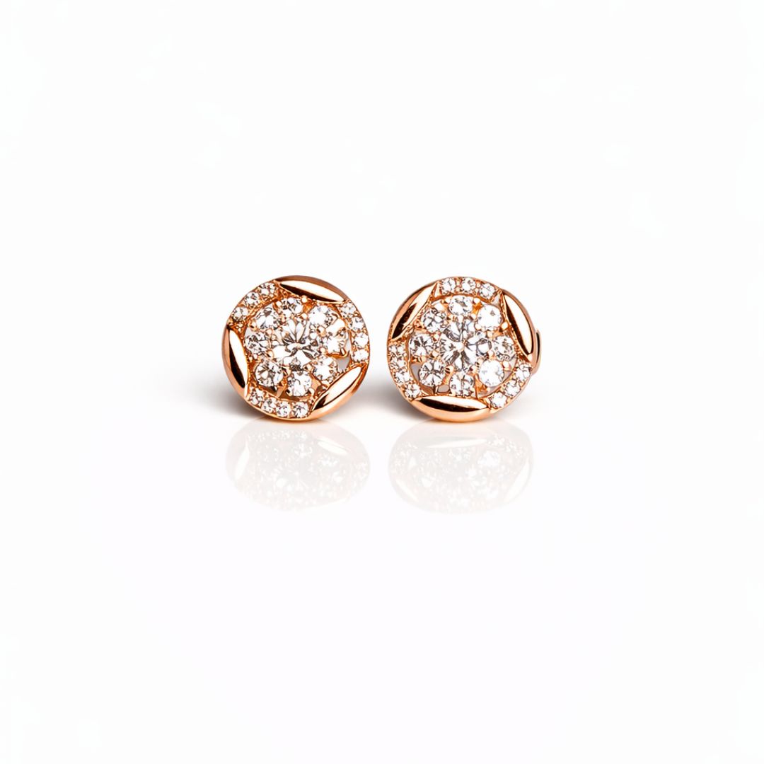 925 sterling silver round cubic zirconia stud earrings for women