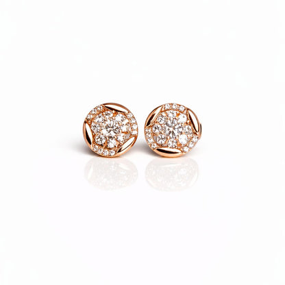 925 sterling silver round cubic zirconia stud earrings for women