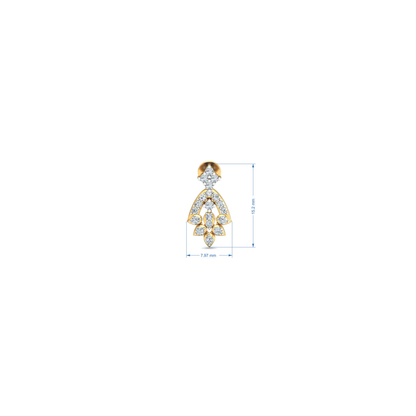 Silver gold geometric drop CZ earrings in 925 sterling silver for wedding wear