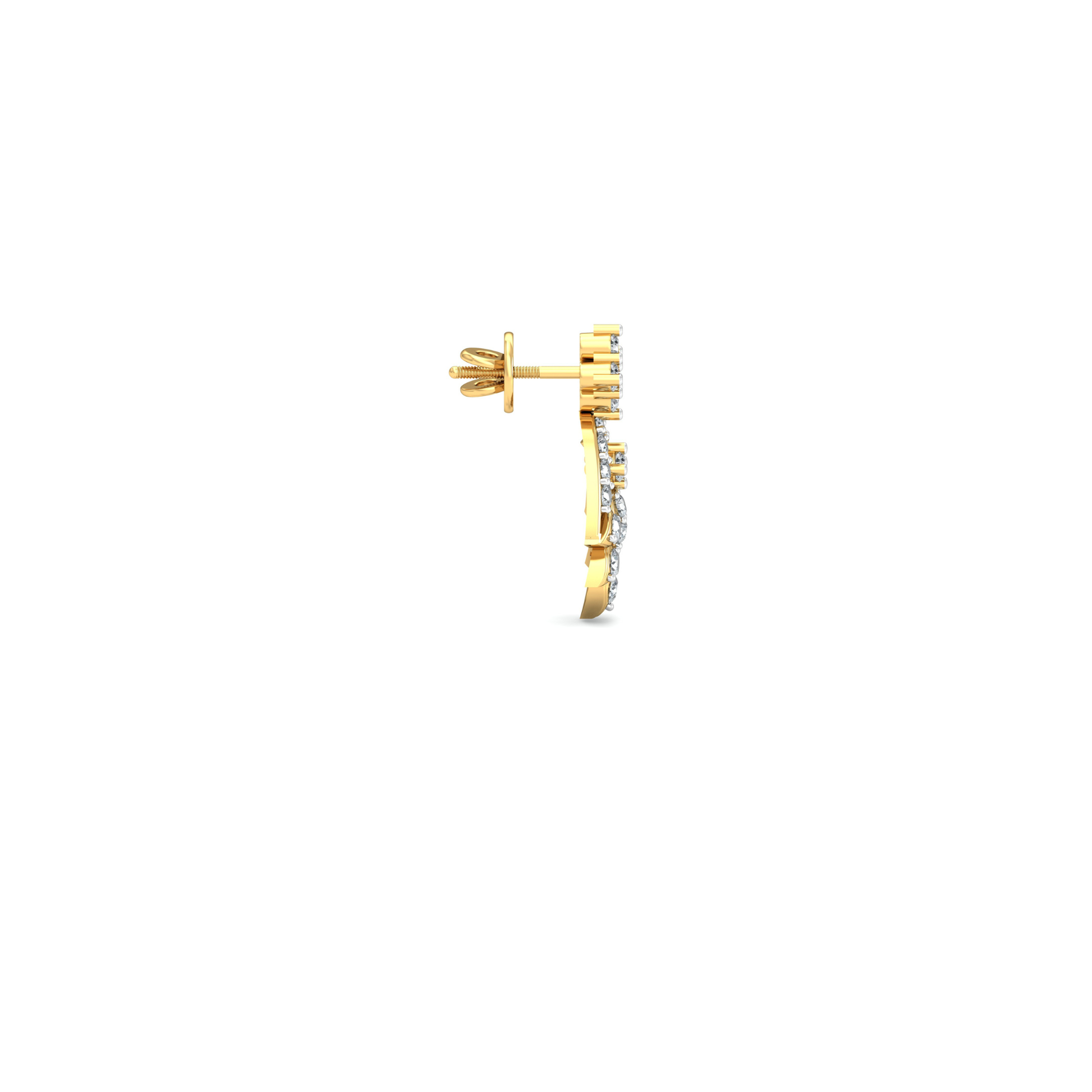 Silver gold geometric drop CZ earrings in 925 sterling silver for wedding wear