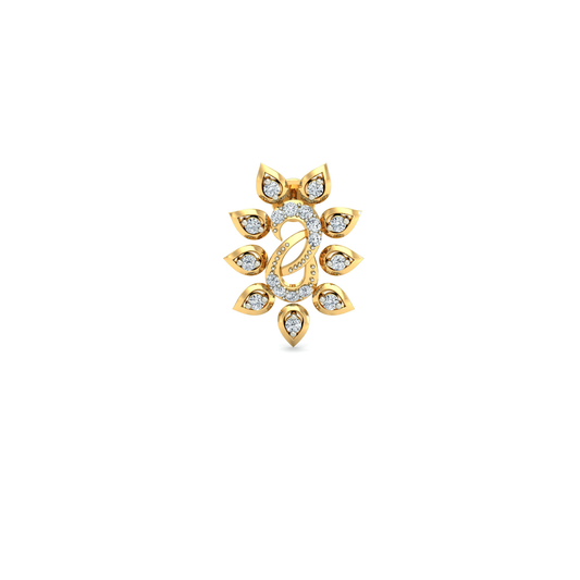 Silver gold floral sun CZ earrings in 925 sterling silver for festive wear