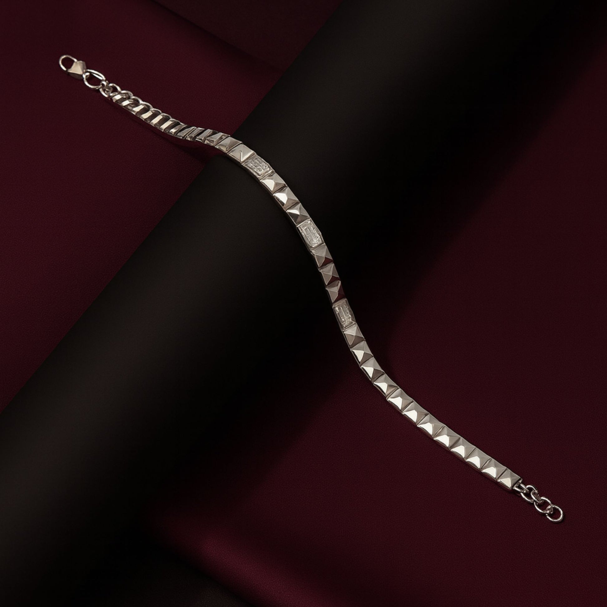 Argent Edge Men's Studded Bracelet Premium 925 Silver Chain by Eloura Sterling - Eloura Sterling