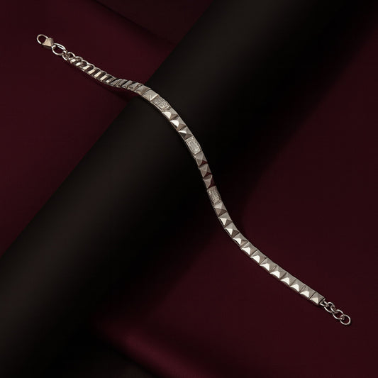 Argent Edge Men's Studded Bracelet Premium 925 Silver Chain by Eloura Sterling - Eloura Sterling