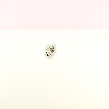 Square Halo CZ Stud Earrings | 925 Sterling Silver