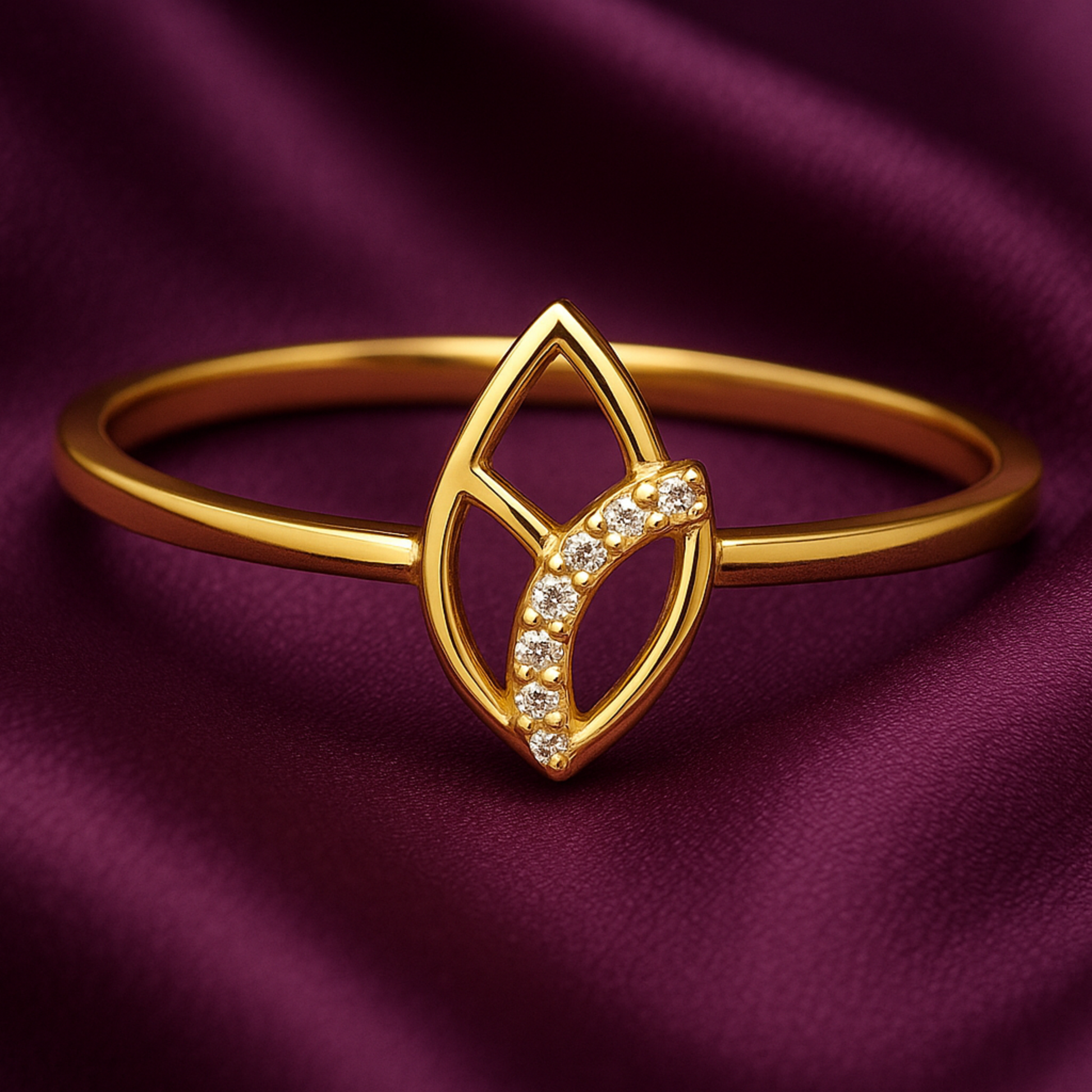 Gold Plated Leaf Ring- Eloura Sterling
