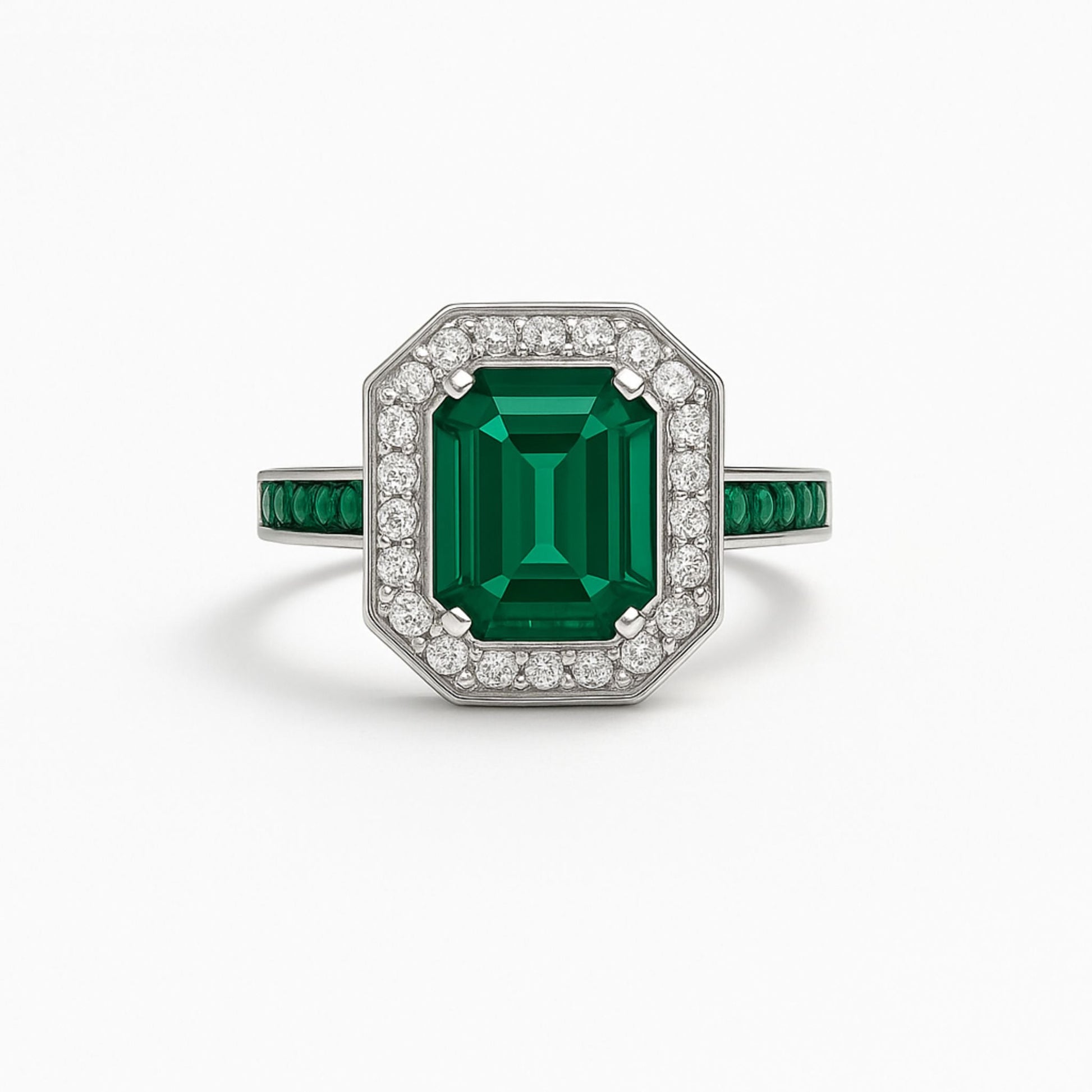 Silver Emerald Ring Eloura Sterling