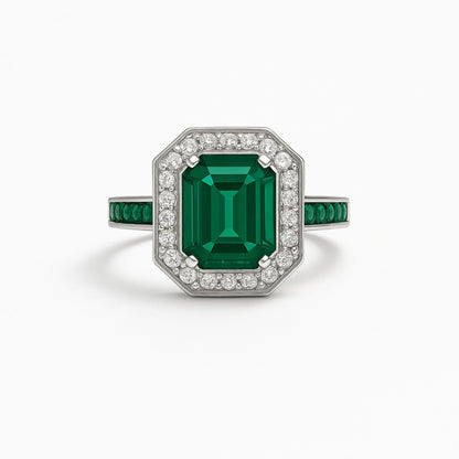 Silver Emerald Ring Eloura Sterling