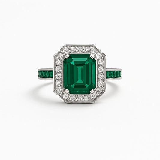 Silver Emerald Ring Eloura Sterling